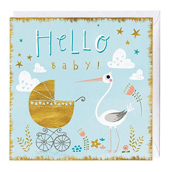 Card Hello Baby Blue